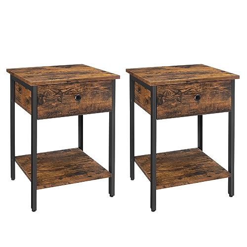 VASAGLE Nightstands Set Of 2, Bedside Tables