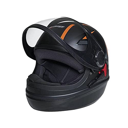 CAPACETE SAN MARINO SPEED ONE PRETO FOSCO E LARANJA (58)