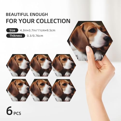 Dessous de verre céramique beagle absorbant avec support pour tasses et verres - 4