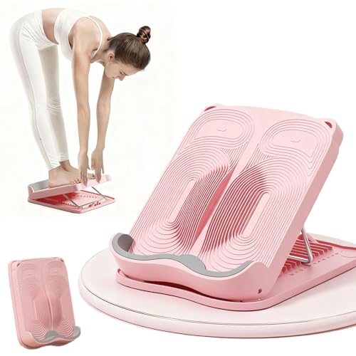 ストレッチボード ふくらはぎ 傾斜ボード 足首 スラントボード アキレス腱伸ばし器具 耐荷重400kg 調節可能 ストレッチ 器具 12段階調節 足首足傾斜ボード 傾斜台 折りたたみ 省スペース 筋力トレーニング 美脚 静音 家庭用 マッサージ (ピンク)