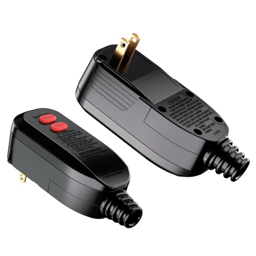 ANEKEN GFCI Plug Replacement Auto-Reset 15 Amp 2 Prong Waterproof Ground Fault Circuit Interrupter Safety Plug for Pressure Washer Hair Dryer Weeder Hot Tub Pool Pump