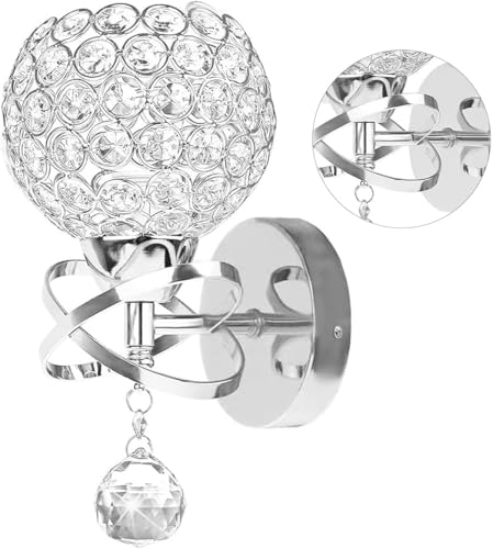 TISLYCO Silver Crystal Sconce