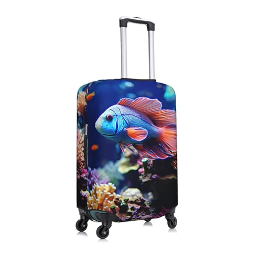 Coral Reef Fish Aquarium Travel Luggage Cover Elastic Washable Suitcase Protector Anti-scratch Thicken Baggage Covers Fit 18-32 Inch Large3
