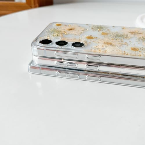 Coque Samsung S23 de luxe avec incrustation artisanale de fleurs blanches - 7
