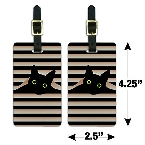 Black Cat In Window Luggage Id Tags Suitcase Carry-On Cards - Set Of 2 #TOP3