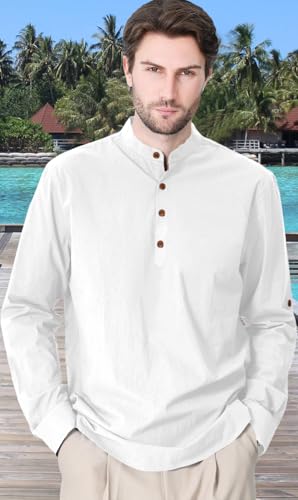 Image of Zombom Cotton Polyester Blend Solid Casual Regular Fit Mandarin /Chinese Collor Short Kurta Shirt for Men
