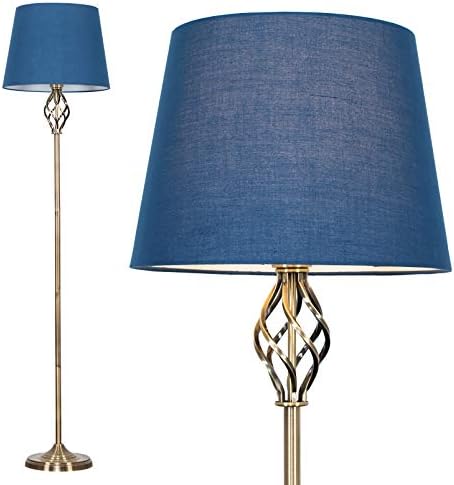 Regency Hill Arden 25" High Twist Column Modern Coastal Table Lamps Set Of 2 Green-Blue Glass Living Room Bedroom Bedside House - Macy's - View #5