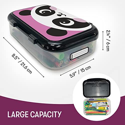 Image of ZIPIT Large Recycled Plastic Pencil Box for Girls | Pencil Case for School | Organizer Pencil Bag | Large Capacity Pencil Pouch (Panda)