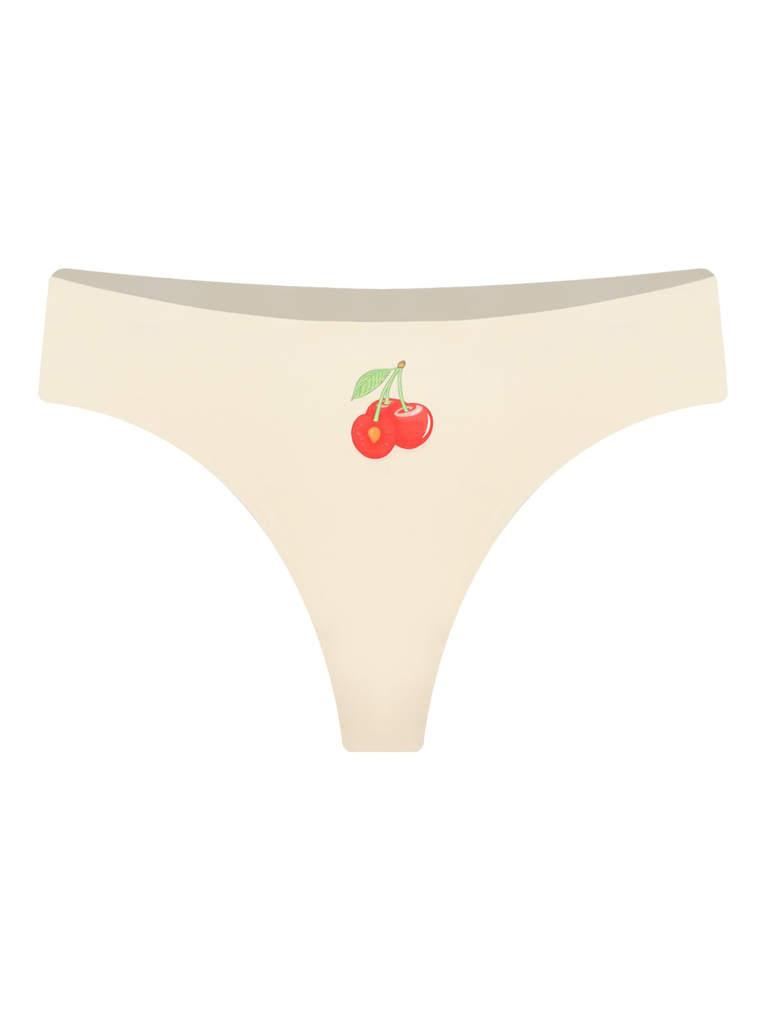 Manyakai Women Underwear Seamless G-String Thong Fruits Print T-Back Sexy Briefs Breathable Stretch Underwear