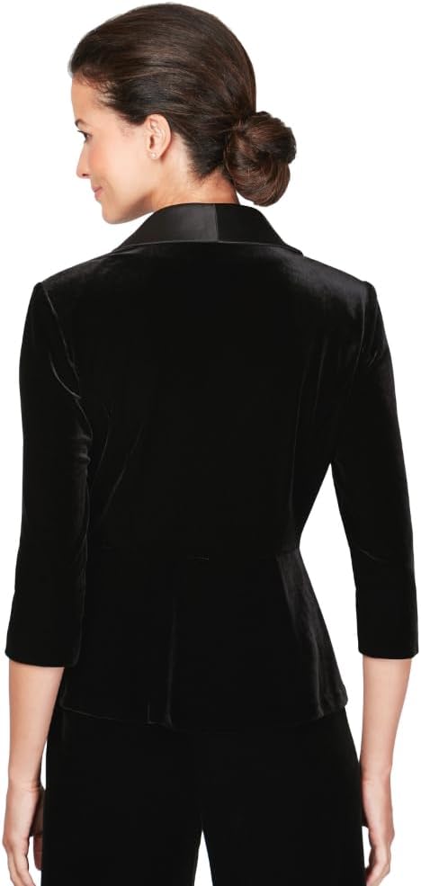 Alex Evenings Womens Velvet Blouse Top (Multiple Styles Petite and Regular Sizes) - Image 2