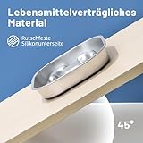 Nayelf Anti Schling Napf Hund aus 304 Edelstahl, Antischlingnapf Hunde mit Silikonboden, Futternapf Hund aus Metall für kleine und mittelgroße Hunde