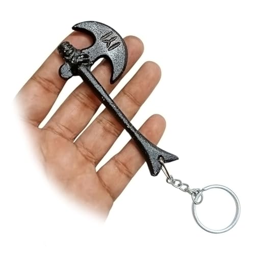GULLI BULLI Metal AXE Keychain Turgut Alp - Kayi Keychain (Multi-Colors) (Size 10 cm approx) (Black)