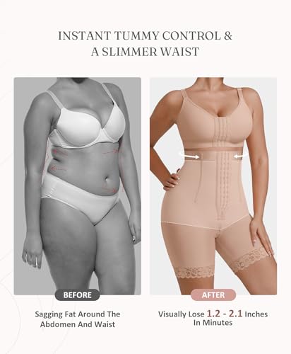 FeelinGirl Tummy Control Shapewear for Women Faja Shorts High Waisted Seamless Body Shaper with Zipper Crotch2