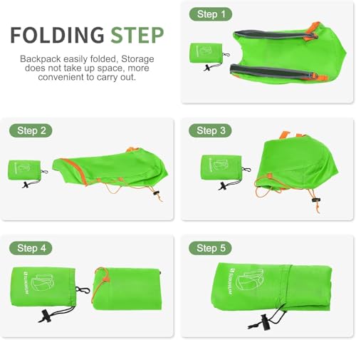 Mochila impermeable para ciclismo y senderismo plegable ligera miniatura 6