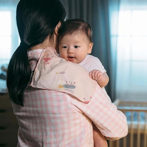 MON AMI ‘Chateau Magique’ Muslin Burp Cloths for Baby – 20" x 10” 2 Pcs 100% Cotton Burping Cloths for Babies, Extra Absorbent, Ultra-Soft, Baby Essentials3