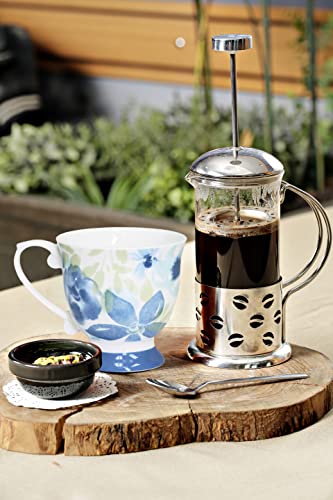 Qoutique Bone China Decorated Coffee Mugs - 20 Ounce - Set Of 4, Cups For Latte, Hot Tea, Cappuccino, Mocha, Cocoa, Mug Set, Large Coffee Mug, Penelope #TOP7