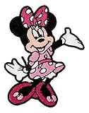 Minnie Cartoon Mouse in Pink Dress 3.11 Inches Tall Embroidered Patch