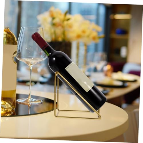 Soporte metálico para 5 botellas de vino dorado miniatura 5
