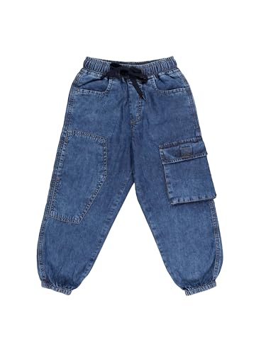 Image of KiddoPanti Boys Denim Cargo Jogger Jeans with Elastic Waist & Utility Pockets