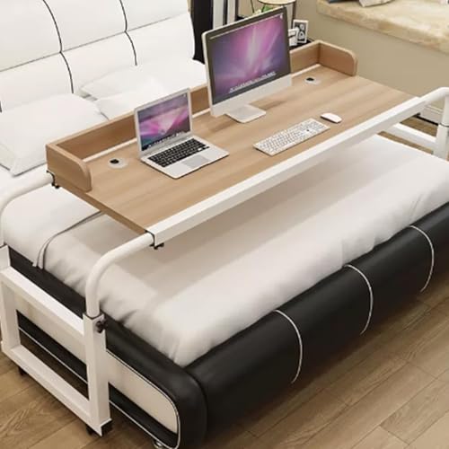 Table de lit réglable en hauteur sur roulettes et extensible pour ordinateur