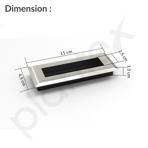 Image of Plantex Sliding Door Handle /Concealed Handle for Sliding Door /96mm Concealed Handle for Wardrobe /Kitchen Cabinet - Pack of 4 (Satin)