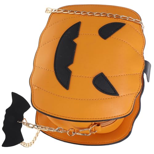 Sac bandoulière citrouille Halloween en cuir PU léger et résistant
