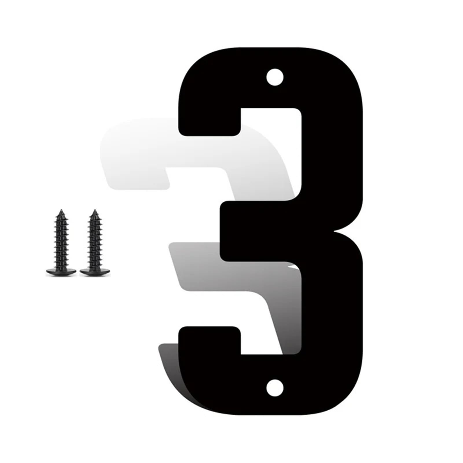 3/4/5/6/7/8 Inch Modern Iron House Numbers with Screws Black Iron Door Number and Letters 3D Address Numbers Exterior Decorative for Outside House Apartment Yard Mail Box Post Street(3,7inch)