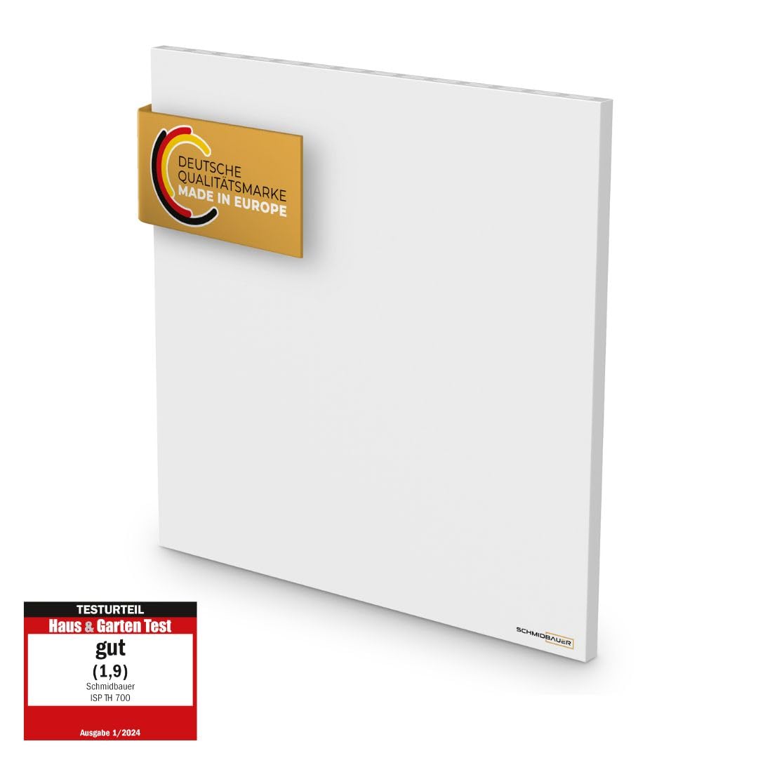 SCHMIDBAUER® Infrarotheizung Hybrid Elektroheizung 600 Watt bis 20m² | Hybrid-Infrarotheizung mit Konvektion & Thermostat | Elektrische Wandheizung | Infrarotwärme und Raumluftwärme kombiniert