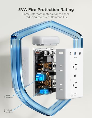 Image of Govee Smart Plug Outlet Extender, 3-Sided Smart Power Strips with 2 Smart Outlets & 2 USB Ports with RGB Night Light, APP & Voice Control, Surge & Overload Protection for Home Office
