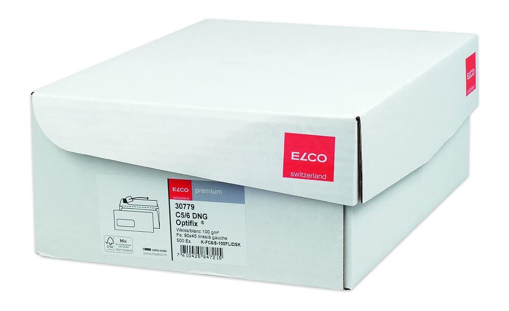Elco 30779 Premium Briefumschlag, Dinlang, 100 g, weiß