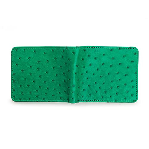 Ostrich Wallet Genuine Ostrich Skin Leather Green Mens4