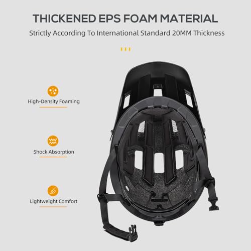 Lixada Bike Helmet for Men and Women, cycle helmet 14 Vents with Adjustable Strap & Detachable Visor 55-61cm - Image 4