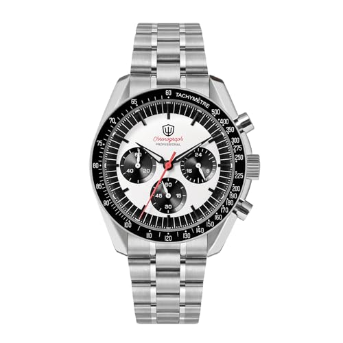Image of watchdives WD1863 Men Chronograph Watch Japan VK63 Quartz Sports Watches 40mm Bubble Sapphire Crystal Wristwatch 100M Dive Watch