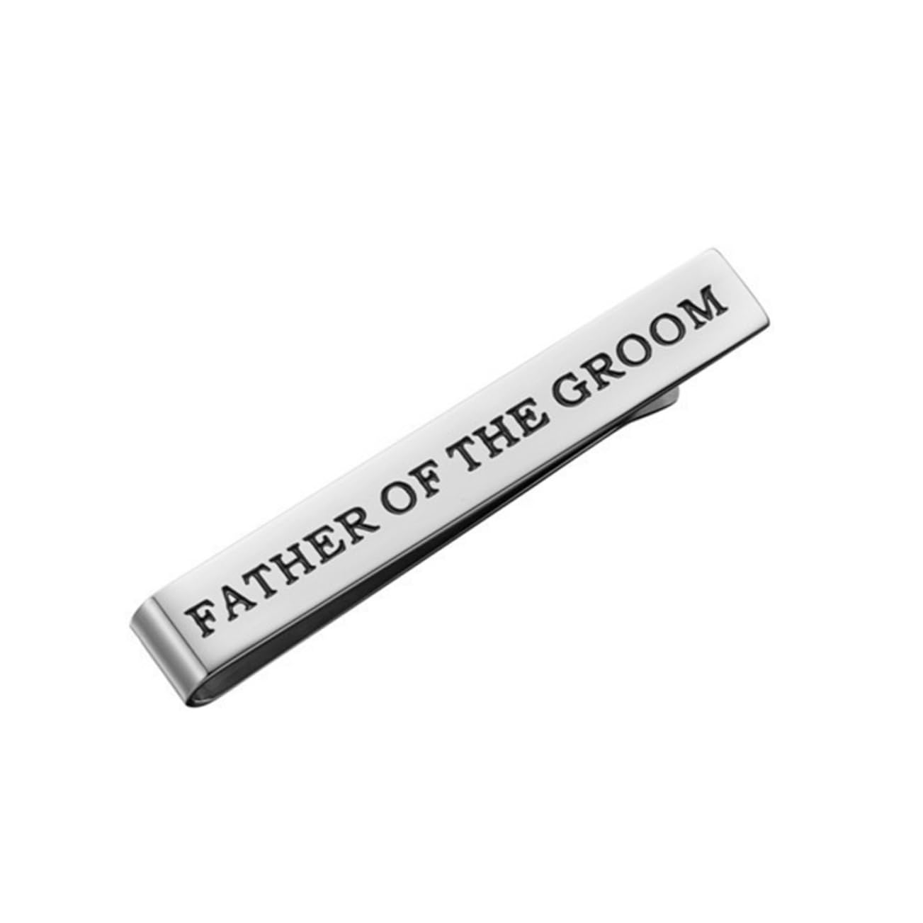 Clip de corbata para padre de metal con letras de doble cara de acero 8