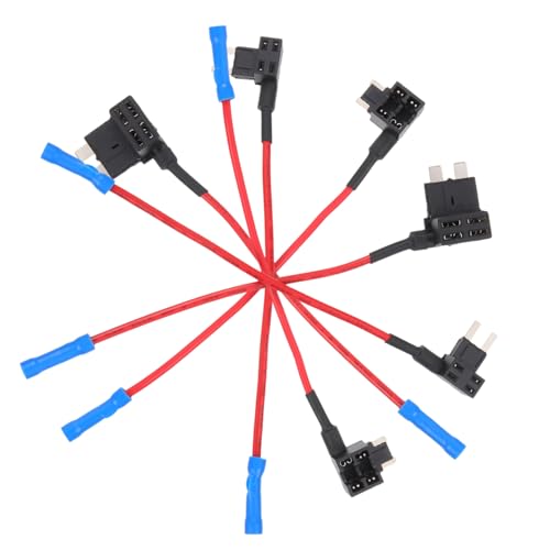 FUNOMOCYA 6 piezas Adaptador de Fusibles para Automóvil Portafusibles Línea con Cable Protección contra Sobrecargas para Coches Camiones y Vehículos Recreativos Accesorios para Interior de