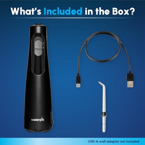 Image of Waterpik Cordless 1100 Rechargeable Portable Water Flosser for Teeth Cleaning and Flossing, Travel, Braces Care, Healthier Gums, Waterproof for Shower, ADA Accepted, WF-30CD Black, Packaging May Vary