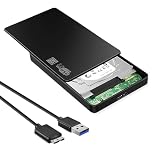 WedDecor Hard Drive Enclosure 3.0 USB SATA Hard Drive Case 2.5 Inches Slim USB Dock Lightweight Portable External Enclosure Supports for Laptop Mac PC Xbox Windows Clear HDD Enclosure Box
