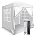 Bonnlo Carpa Plegable de 2x2m, con Altura Ajustable, UPF 50+, Las pergolas de jardín Impermeables y el Gazebo Son adecuados para usos Exteriores, como Camping, Festivales, Playa y Patios (Blanco)
