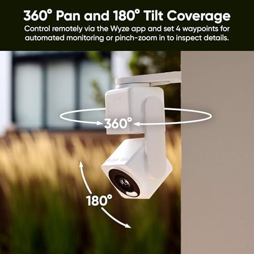 WYZE Cam Pan v4, 4K Smart Security Camera, AI Indoor/Outdoor Cameras for Home Security, Color Night Vision, 360° Pan/Tilt/8 x Digital Zoom, 2.4G & 5G, Works with Alexa & Google Assistant - 3
