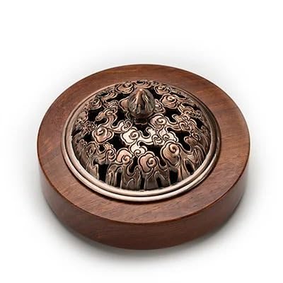 Kadzidełko do kadzidełek ， Buddhist Hall Ceramic ， Kadzielnica na patyczki Drewniana spirala Kadzielnica spiralna Kadzielnica z palisandru Podstawa kadzidła z drzewa sandałowego