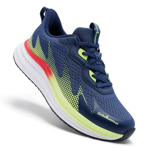 Men's Orthopedic Road Running Shoes: Plantar Fasciitis Hammer Toes Heel Spur Pain Relief High Arch...