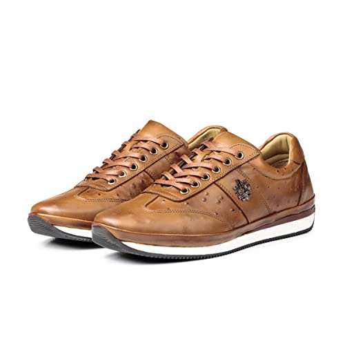 Ducavelli Ostrich 2 Genuine Leather Men's Classic Shoes (Tan, us_Footwear_Size_System, Adult, Men, Numeric, Medium, Numeric_9)