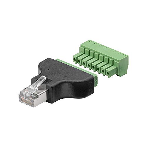 Goobay 76736 Adattatore Terminal Block, 8-Pin > Spina Rj45 (8P8C), 53.7Mm X 34Mm X 12.9Mm