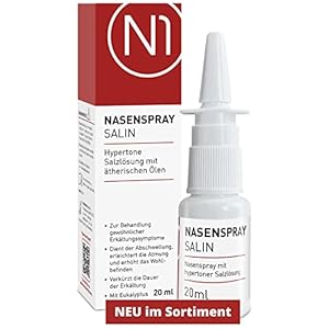 N1 Nasenspray Salin 20 ml – [Verkürzt die Dauer der Erkältung] – abschwellend, erleichtert die Atmung, erhöht das…
