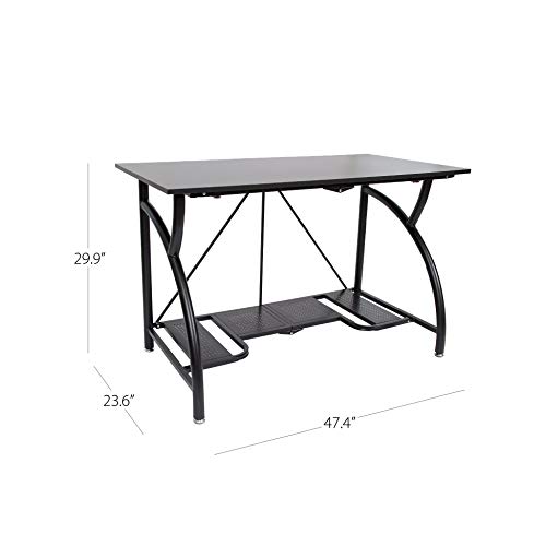 Origami Folding Computer Desk For Office Study Students Bedroom Home Gaming And Craft | Space Saving Foldable Design, Fits Dual Monitors And Laptop, Collapsible, No Assembly Required | Black, Large (Rde-01) #TOP2