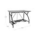Origami Large Foldable Two-Shelf Desk, Sturdy Steel-Frame Laptop Computer Table, Black