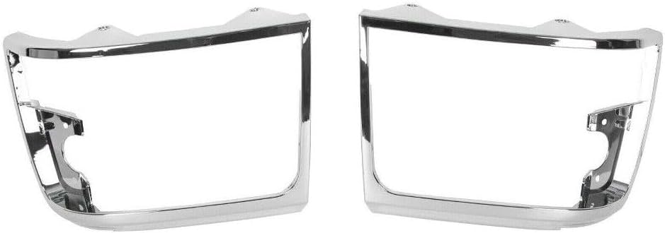 Chrome Headlights Trim Bezel Pair Front Left Right Plastic for Ford for Bronco 1992-1996 for F150 1992-1996 for F250 1992-1997 for F250HD 1997 for F350 1992-1997 for F450 SuperDuty 1997