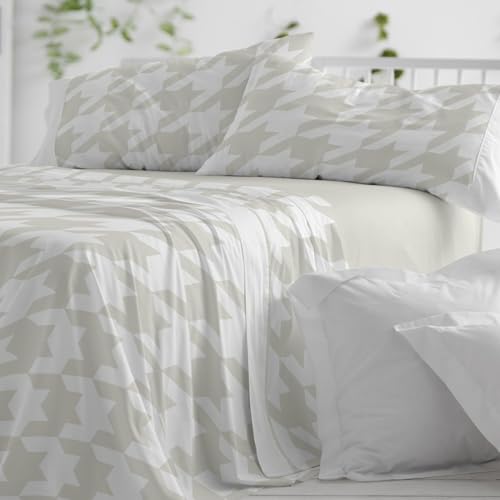 Burrito Blanco | Juego de sábanas Algodón | Cama de 150 a 160cm. (+Medidas Disponibles) | Diseño 631 | Color Caqui (150-160x190/200cm.)