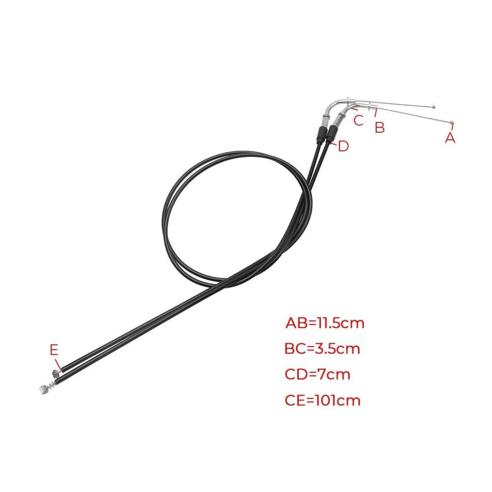Cable de acelerador de empuje y tracción for motocicleta de 110CM, Cable de acero apto for Harley Sportster XL883 1200, Iron Roadster Forty-Eight, Cable de acelerador