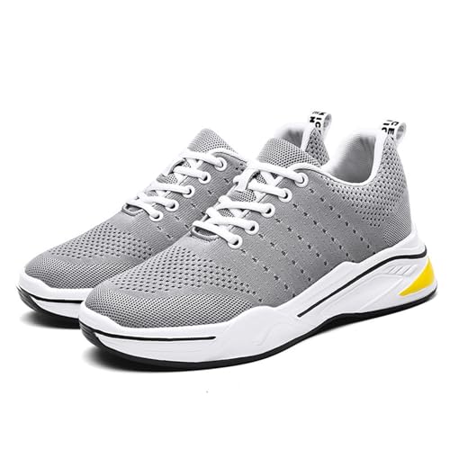 Zapatos Casuales para Hombre con Alzas Ajustables Transpirables y Antideslizantes (Grey, 41) #3625
